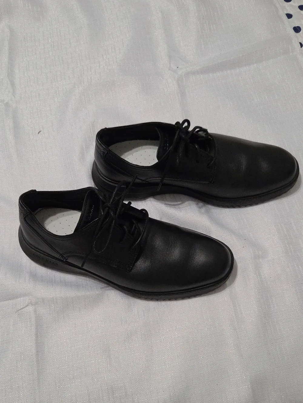 Cole Haan Black Leather Lace-Up Oxfords